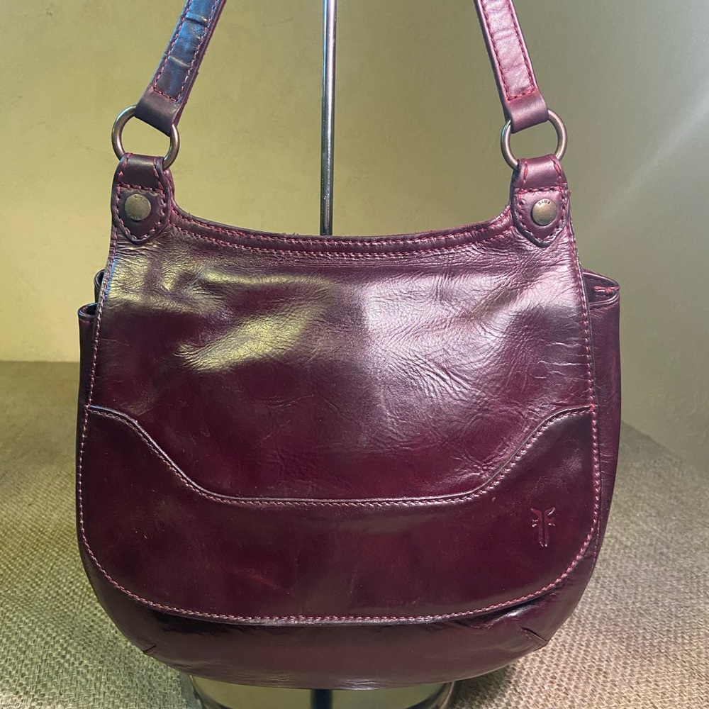 Frye Melissa Saddle Crossbody-Wine